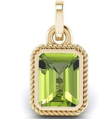 SIDHGEMS 11.25 Ratti Astro Energized Peridot Stone Gemstone Pendant with Lab Certificate Gold-plated Peridot Brass Pendant