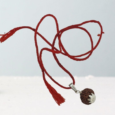 urbanzebra Gift This 7 Mukhi Rudraksha to your loved ones as blessing Silver Brass, Wood Pendant Set