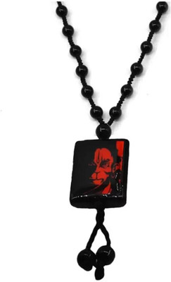 pompeo Jai Shree Ram Bhakat Hanuman Locket with Crystal Beads Cotton Dori Chain Silver, Platinum Silver, Stainless Steel, Sterling Silver, Titanium, Zinc Locket