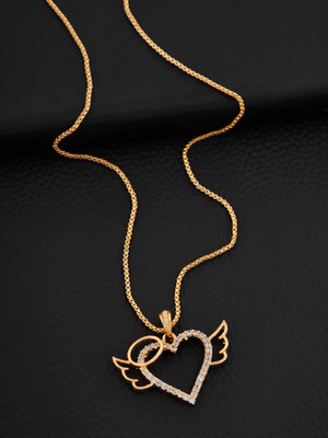 BOGHRA SALES Gold Plated Beautiful Diamond Necklace Chain Pendant for Women,Girls Gold-plated Alloy Pendant