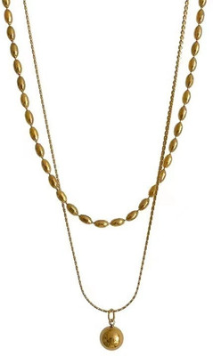 MYKI Multi layer pendant For women & girls Gold-plated Cubic Zirconia Stainless Steel Pendant