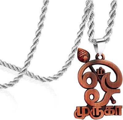 Shiv Jagdamba Panchalogam Tamil Om Murugan Vel Pendant Men Subramanya Swamy Vel Rhodium Metal, Stainless Steel Pendant