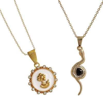 HEM RUPA Exquisite Locket and Chain Designs for Men, Boys, Women and Girls Gold-plated Metal, Metal Locket Set