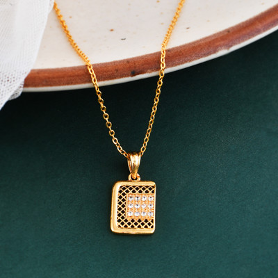 PYR Fashion simple chain with pendant::simple chain with pendant::simple chain with pendant Gold-plated Brass Pendant Set