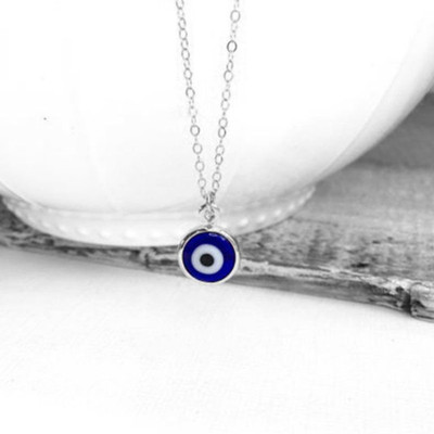 Lyzoo Evil Eye Pendant/Necklace Protect You From Harmful Energy and Negatives Silver Brass Pendant