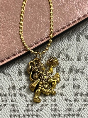 pompeo hanuman golden with golden chain Alloy Pendant