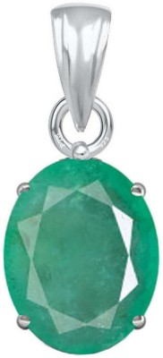 PTM Emerald/Panna 10.25 Ratti or 9.5 Ct Gemstone Men & Woman bis Hallmark 925 Sterling Silver Stone Pendant