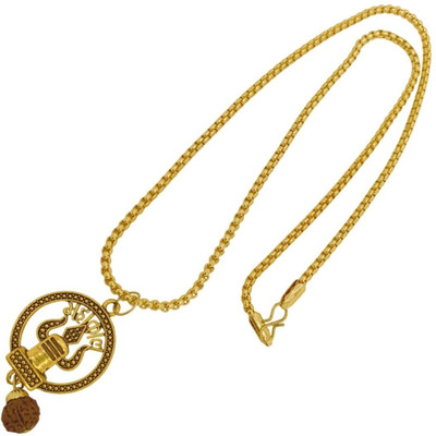 PremPyare Kripalu Store Unisex Mahadev Shiv Trishul OM Chain For Men Women Boys Unisex Gold-plated Brass, Alloy Pendant Set