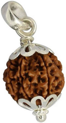Digibusy Permuim Natural 5 Mukhi Nepali Rudraksha Bead with Certificate Wood Pendant