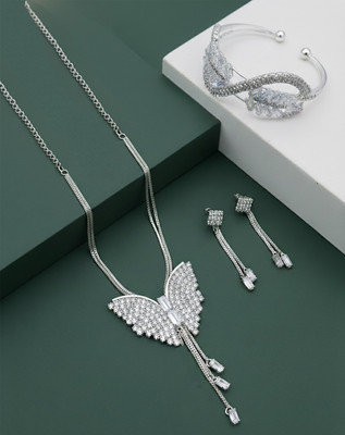 Hari Om Metal Silver Jewellery Set(Pack of 3)