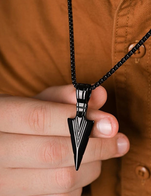 Vedansh Stylish Titanium Plated Arrow Head Pendant Titanium Stainless Steel Pendant