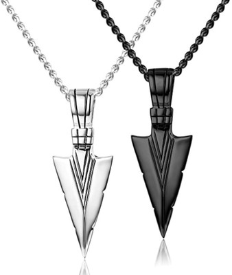 MURLIWALAA Buy Silver Black Men Arrow Shape Locket/Pendant for Boys and Men Stainless Steel Pendant