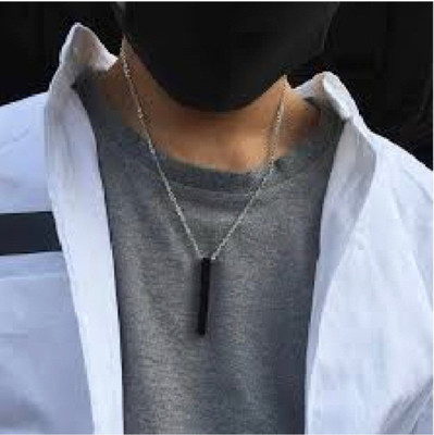Animated F 429_new_JSE-bar combo blk slvr KI41_431 Stone Pendant Set