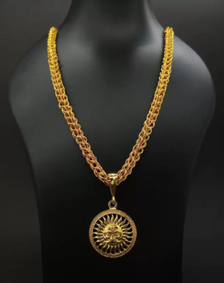 XAYIZ 1 gram Pendant set With chain “20” Inches for man and boy New design new year Gold-plated Plated Copper Chain Set
