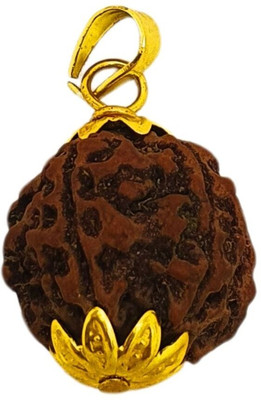 BHAKTI CHIMES six Mukhi Rudraksha Certified/Original Nepali 6 Mukhi Certificate Gold-plated Beads Brass, Wood Locket