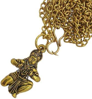 Rudra gems Jewellery Most Beautiful Shree ram Jaap HanumanJi Symbol Dotted Locket Pendant With Mala Gold-plated Brass, Alloy Pendant