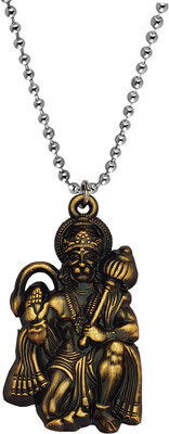 Shiv Jagdamba Hindu Lord Bajrangbali Hanuman idol Monkey God of Devotion Locket With Chain Sterling Silver Zinc, Metal Locket