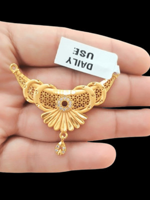 DIVS FASHION Mangalsutra flower design pendant with big size Gold-plated Brass Pendant