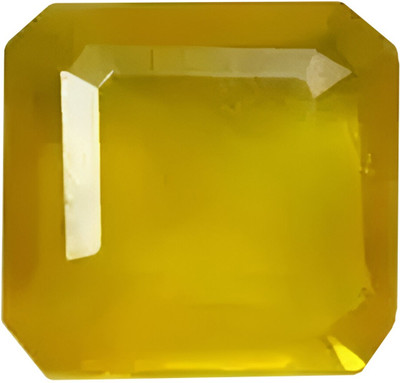ARSUVI Pukhraj 7.25 Ratti Original Certified AAAA+ Genuine Natural Square Shape Yellow Sapphire Stone