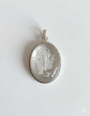 Sanjana Handicrafts And Gems Sphatik Ganesh Pendant Crystal Pendant