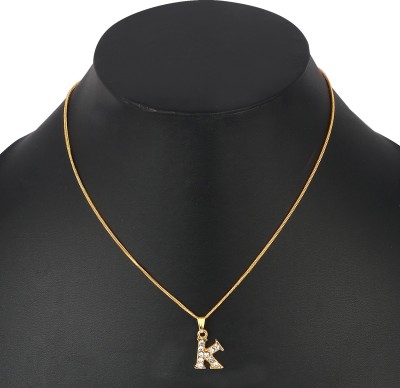 CzarDonic English Alphabets Initial Letter K for Valentine Gifts for him and her Gold-plated Stainless Steel Locket