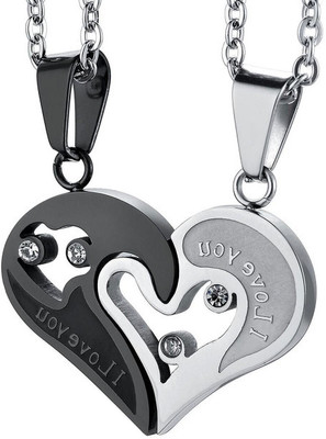 Animated F 848_RR JSE-sand-blk dil Titanium Stone Pendant Set