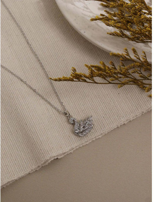 Temora Stylish & Trendy Rhodium Cubic Zirconia Alloy Pendant Set