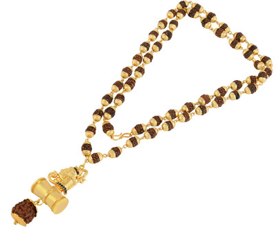 Charms Shiva Inspired Panch Mukhi Rudraksh With Mala Gold-plated Alloy Locket Set