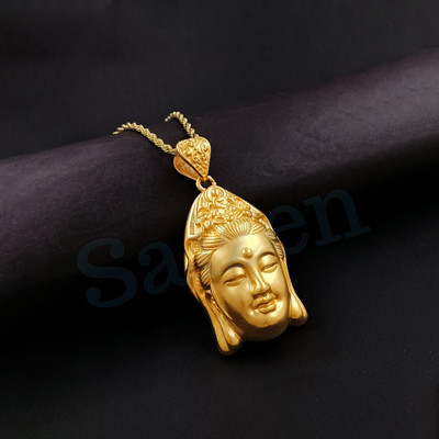 Gift Nest Elegant Gold Plated Buddha Pendant with gold chain for Men and Boys Gold-plated Stainless Steel Pendant Set
