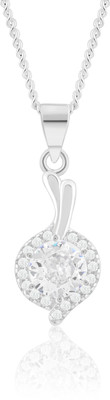 bezella Frost Pendant with Zircon in 925 Silver Rhodium Zircon Silver Pendant