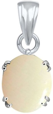 Suruchi Gems & Jewels Opal Natural 10.25 Ratti or 9.50 Ct Gemstone Men & Women bis Hallmark 925 Sterling Silver Stone Pendant