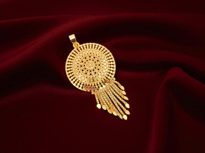 Pretty Queen Forming Plated Big Size Floral Pendant/Dollar For Chains For Women/Girls,1 Gram Gold-plated Copper, Brass Pendant