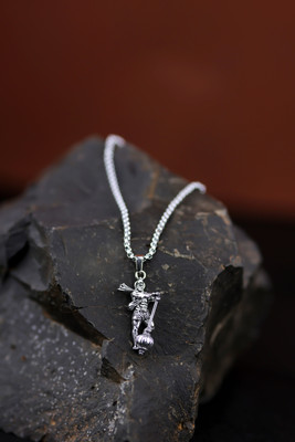 Teeragaj C 719_RR hanuman-standing Silver Stone Pendant Set