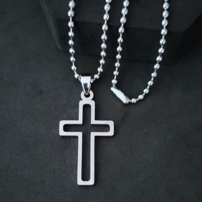Sullery Religious Lord Christain Christ Jesus Cross Pendant Necklace Sterling Silver Stainless Steel Pendant