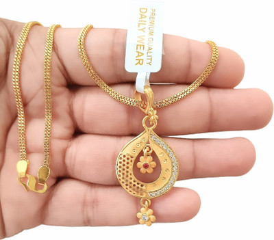 SAPNAPALACE Antique traditional gold pendant with gold chain Gold-plated Brass Pendant