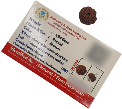 Hart Eye saat Mukhi / seven Faced Rudraksha - Lab Certified Wood Locket Set