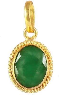 barmunda gems 5.25 Ratti Created Panna Certified Panchadhatu Pendant for Men and Women Emerald Brass