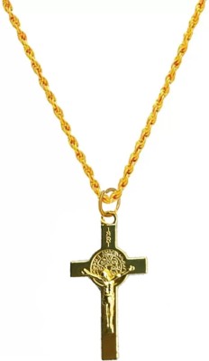 pompeo Gold plated Jesus figure, small Cross pendant, Christian jewellery Men women Gold-plated, Copper, Platinum Cubic Zirconia Alloy Pendant