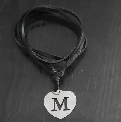 Shiv Jagdamba English Alphabet Initial Charms Letter Initial M Alphabet Script Name Sterling Silver Stainless Steel Pendant