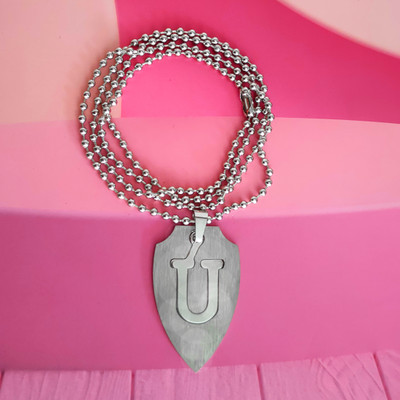Shiv Jagdamba English Alphabet Initial Charms Letter Initial U Alphabet Sterling Silver Stainless Steel Pendant