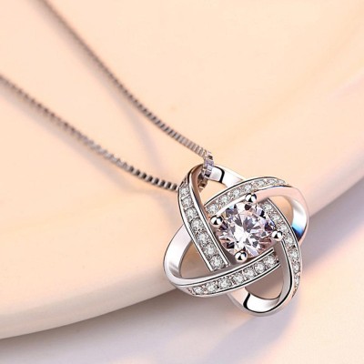 MYKI Blooming Star Zircon Pendant Silver Cubic Zirconia Stainless Steel Pendant