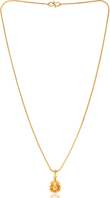PYR Fashion ganesh chain::ganesh chain for girls ::genesh key chain::ganesh chain for men Gold-plated Brass Pendant Set
