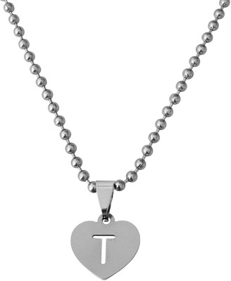 M Men Style English Alphabet Initial Charms Letter Initial T Alphabet Pendant Sterling Silver Stainless Steel Pendant