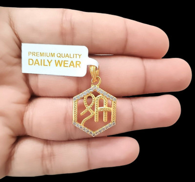 DIVS FASHION Shree pendant with hexa shaped Gold-plated Brass Pendant