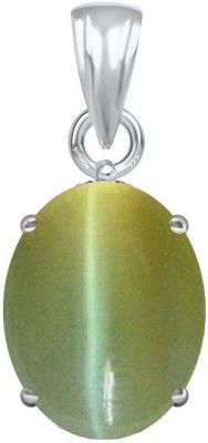 Suruchi Gems & Jewels Cat Eye/Lehsuniy 4.25 Ratti or 4 Ct Gemstone for Men & Women bis Hallmark 925 Sterling Silver Stone Pendant