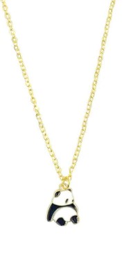 RVM Jewels Relaxing Panda Charm Pendant Locket Necklace Chain Gold Plated Jewellery Gold-plated Alloy