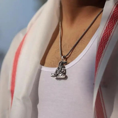 flok siting hanuman001 Stainless Steel Pendant
