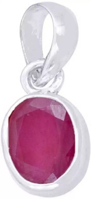 Gemzonite Ruby Pendant with Natural Manik Stone Astrological & Lab Certified Ruby Brass Pendant