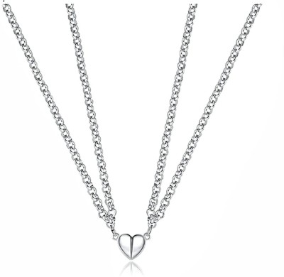 m a enterprises Rhodium Stone Pendant Set