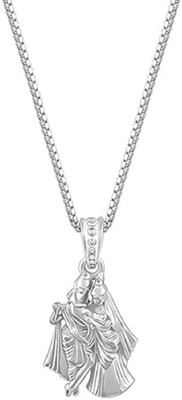 Ceylonmine01 Radha Krishna Pendant Pure Silver with Chain Divine Spiritual for All Occasions Silver Silver Pendant